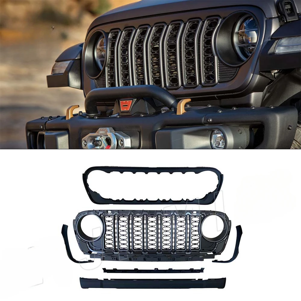 

MIJI 2024 car grille for Jeep Wrangler JL 2018+ grills upgrade body kits for JL wrangler accessories 4X4 parts