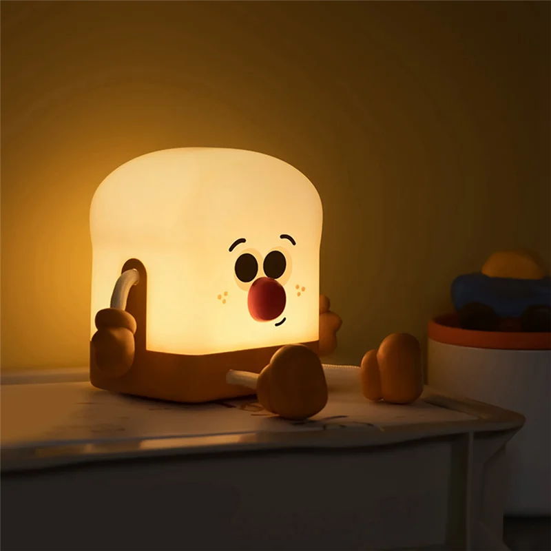 ABNL Night Light Toast Boy LED Night Lamp With Rechargeable, Portable Bedroom Bedside Bed Lamp Birthday Gifts Idea