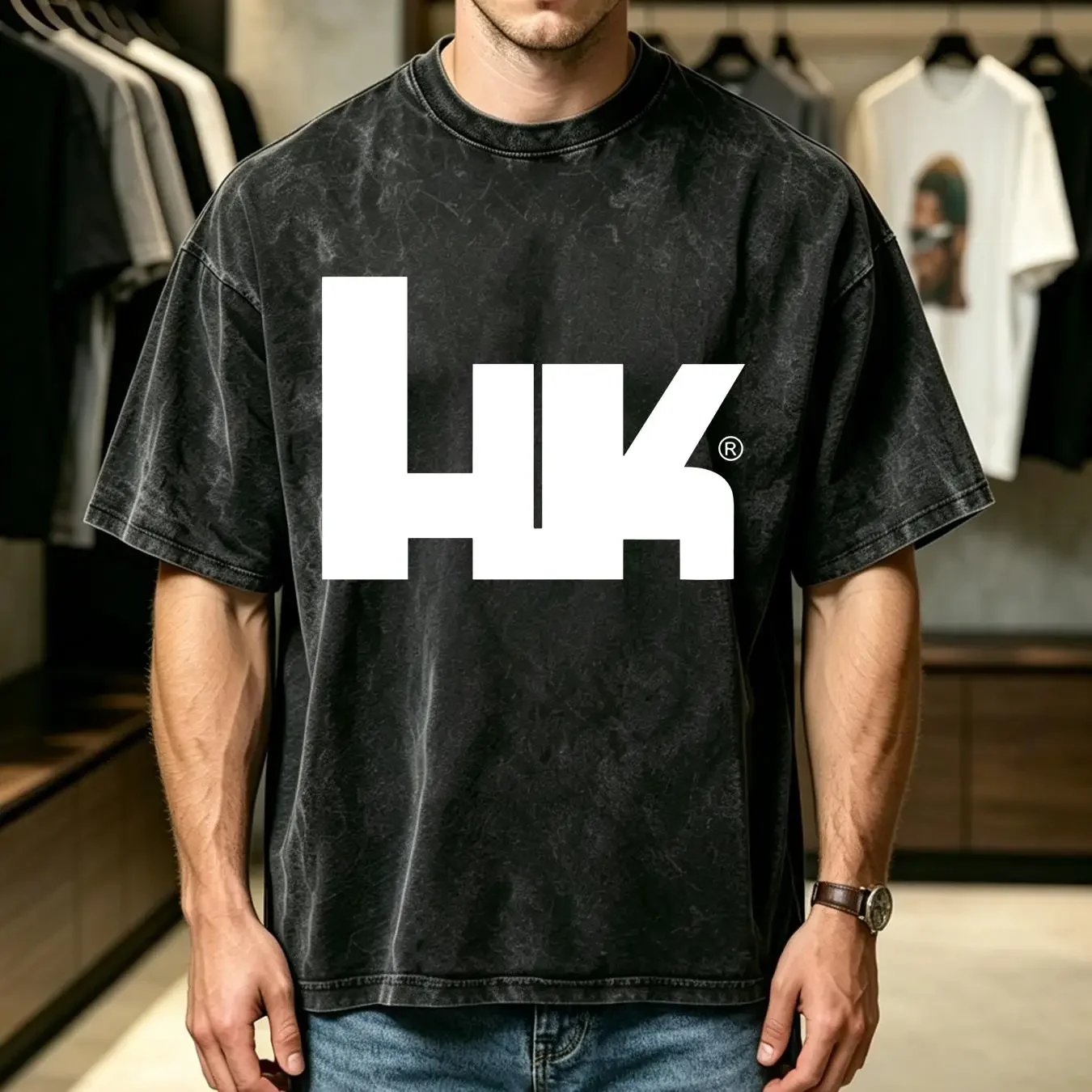 washed T Shirt HK Heckler Koch gun pistol rifle long or short sleeves vintage Washed Unisex Soft Comfortable streetwear fashion