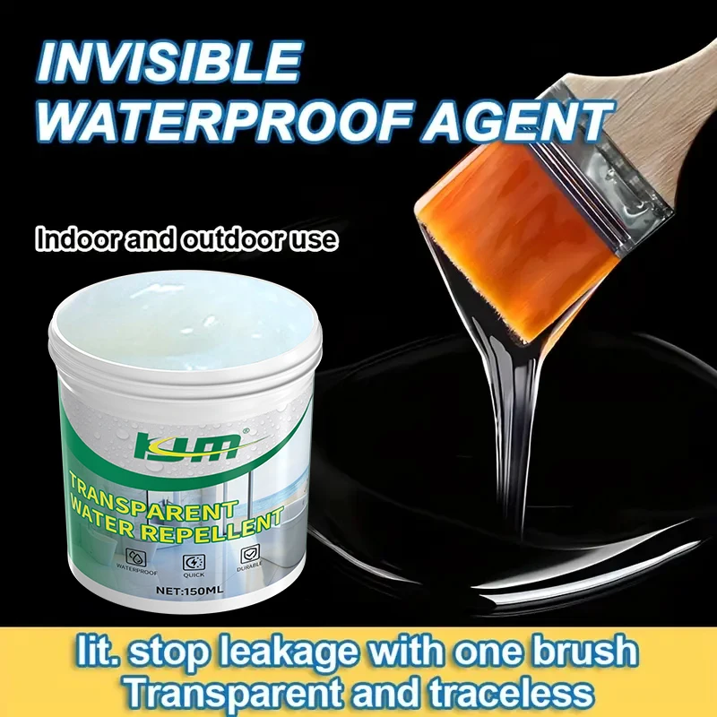 KJM Invisible Waterproof Agent 150ML Transparent Water Repellent for Indoor And Outdoor Surfaces Leak Prevention and Sealant
