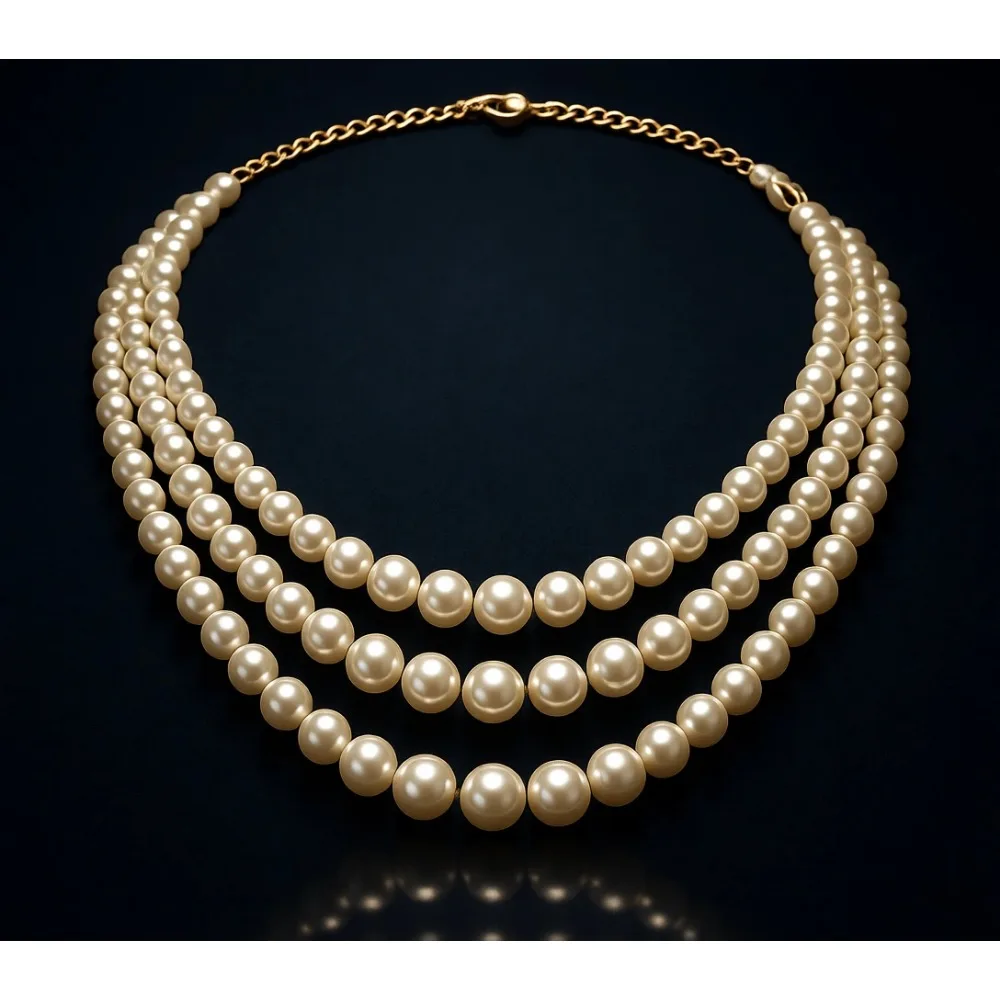 

Колье с круглыми искусственными жемчужинами, многослойное, винтажное, в стиле 1920-х годов, для вечеринок в стиле флаппер.