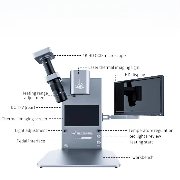 

TBK R-2201 Desoldering Laptop BGA Rework Station Machine for Chip Maintenance Phone Repair TBK CPU GPU Replacement IC Soldering