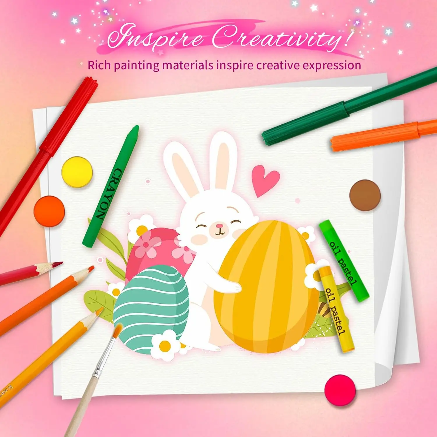 Art Set Painting Drawing Art Supplies 101 Pcs for Kids Box Artist Printing Art Sets