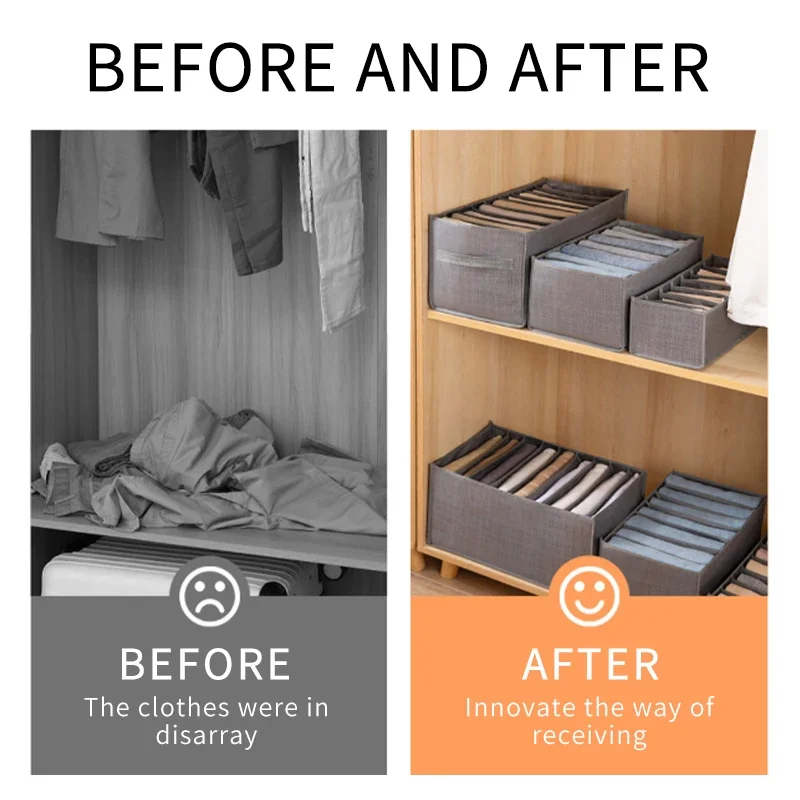 Hosen- und Jeans-Aufbewahrungsbox, Schubladenorganizer für Unterwäsche, BHs, Socken, Kleiderschrank-Organizer, T-Shirt-Organizer, Aufbewahrung – Detail 5