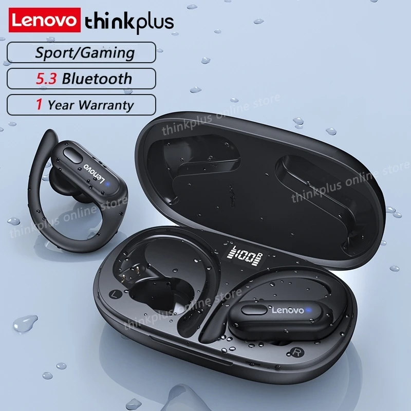 Lenovo XT60 bezdrátový sluchátko chytrý hluk redukce nízko latence ear-clip bluetooth-compatible 5.3 hifi řádný bezdrátový sluchátko