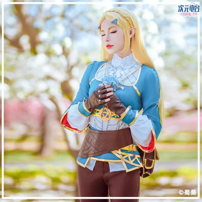 Princess Cosplay Game Breath of the Wild/Tears Of The Kingdom Cosplay  Cloak Link Cosplay Halloween Costume Prop Wig Shoe