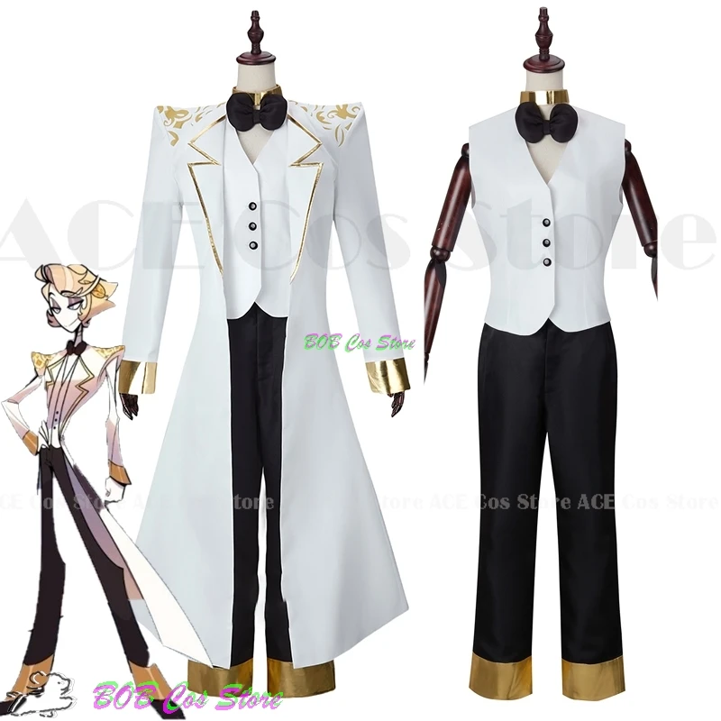 Hazbin Saint Michael Archangel Michael Cosplay Costume Wig Angel Suit Halloween Anime Cosplay Party White Doujin Mens Outfit