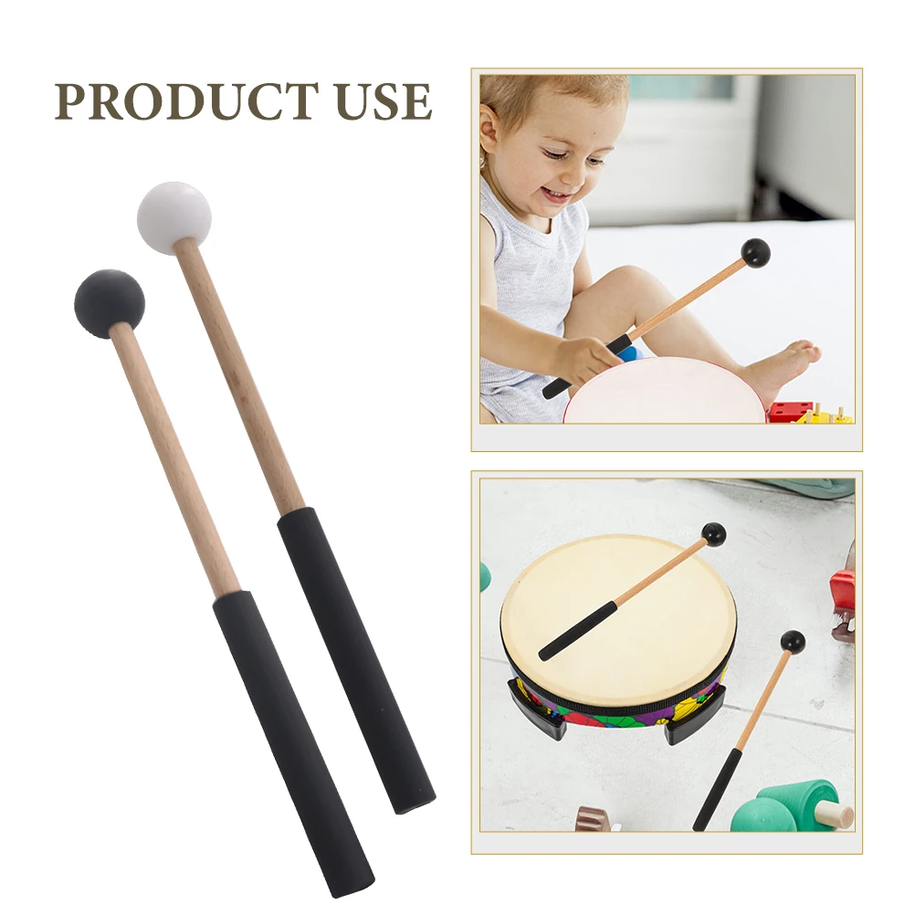 

2 Pairs Hand Xylophone Hammer Percussion Instruments Mallet Tongue Drum Maple