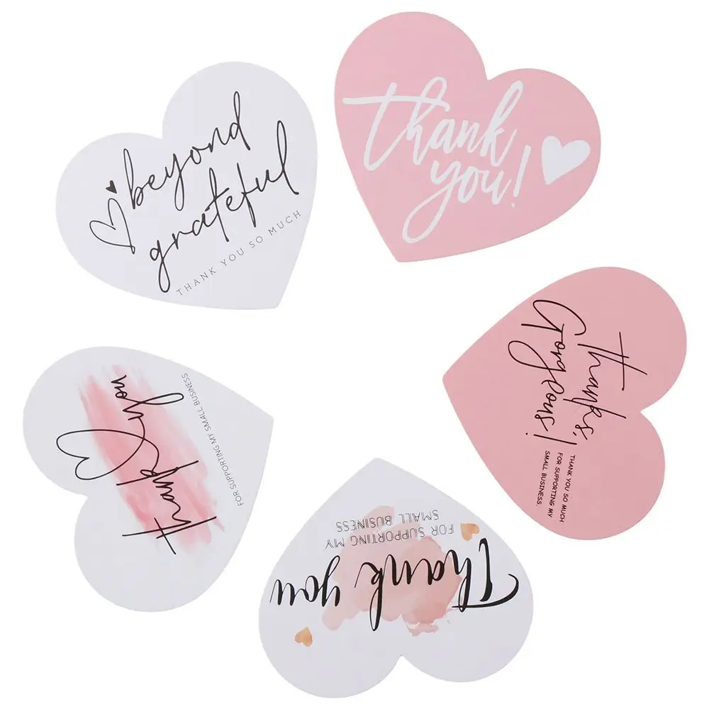 Craft Online Retail-Paketeinsätze, wunderschöne Wertschätzungskarte, vielen Dank für Ihre Bestellung, herzförmige Etiketten hinaus