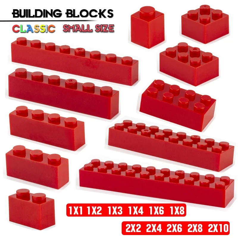 Building block 1X1 1X4 1X6 2X2 2X4 hole Red brick basic accessories education creativity compatible brand building block toys