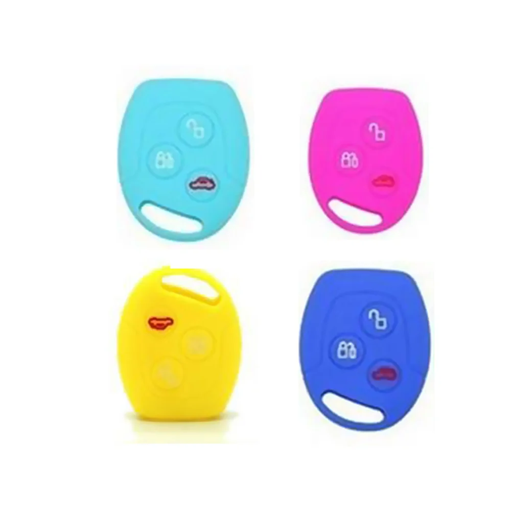 

Silicone Car Key Cover 3 Button Remote Protector Case For Key Fob Shockproof Lightweight Durable Rubber Caps Keychain