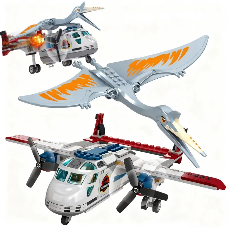 Kompatible MOC-Sets, Bausteine der Dinosaurier-Serie, 76947, Quetzalcoatlus, Flugzeug, Hinterhalt, Kinder-Dinosaurier-Weltpark, Spielzeug, Geschenk