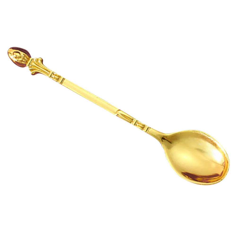 

Dessert Spoon Cake Stirring Appetizer Spoons Food Serving Alloy Coffee Teaspoon Shiny Gold Mixing Drinks Tasting
