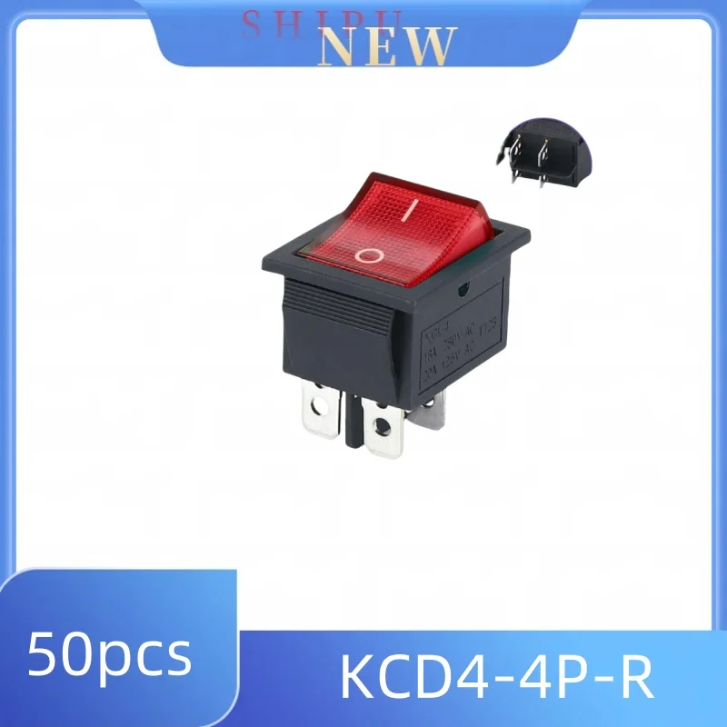 50PCS KCD3-3P KCD4-4P 6P rocker switch