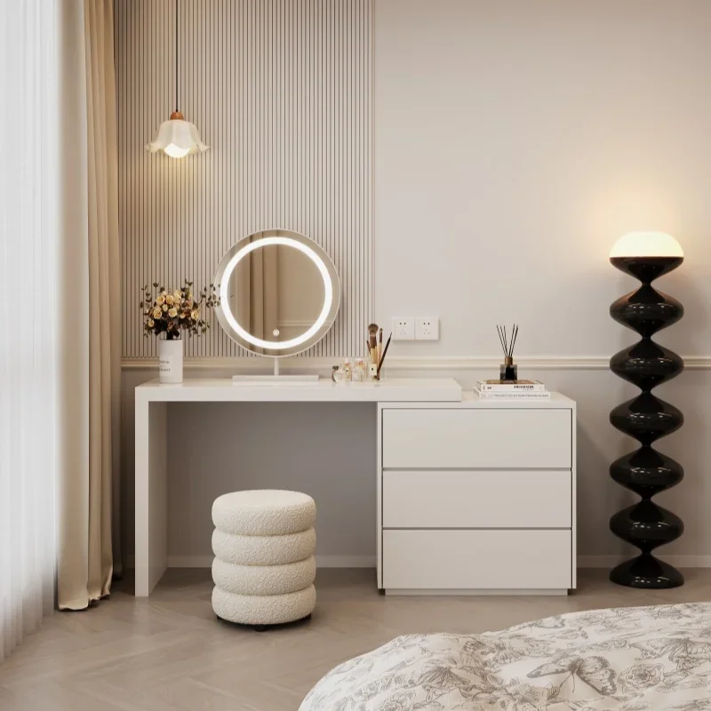 

Зеркальный туалетный столик с ящиками, деревянный белый табурет, туалетный столик, многофункциональный туалетный столик, прикроватная тумбочка Meubles De Chambre, мебель для дома