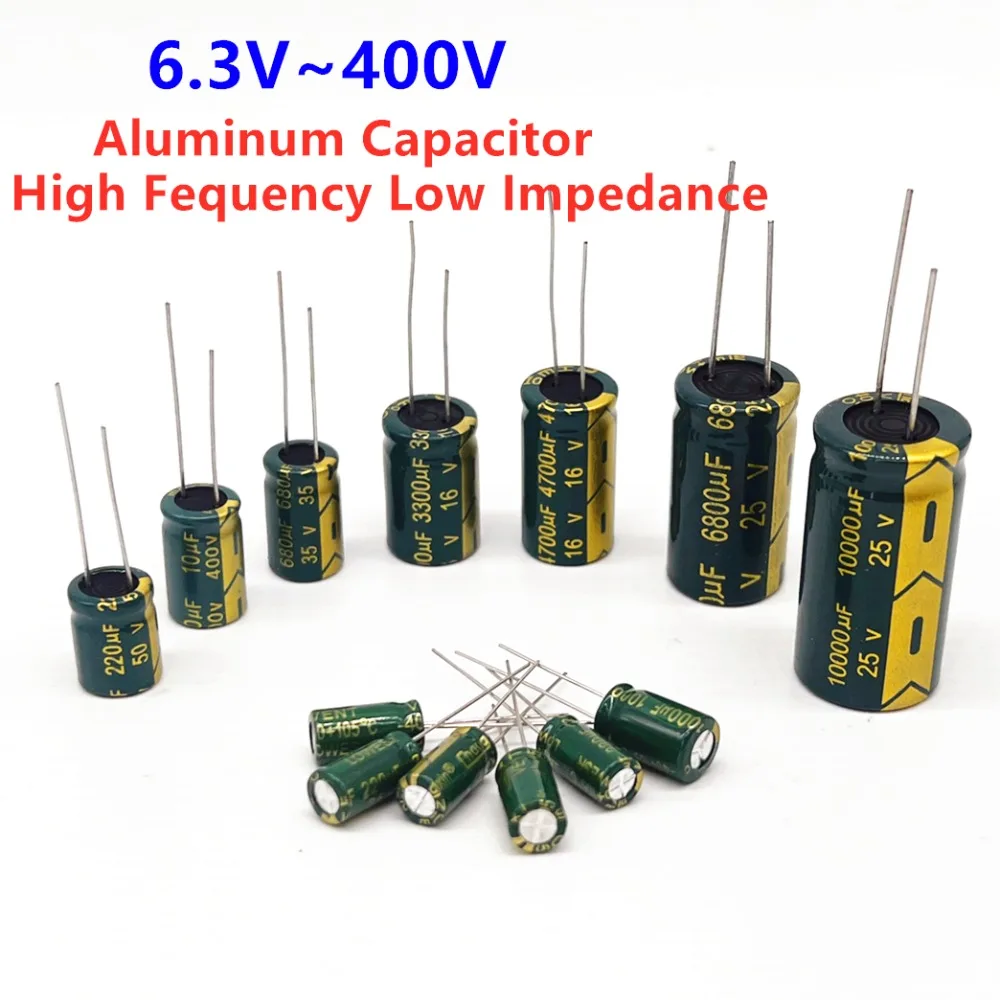 고주파 저 ESR 알루미늄 캐패시터 100UF 220UF 330UF 470UF 680UF 1000UF 1500UF 2200UF 3300UF 400, 10V 16V 25V 35V 50V 20% V