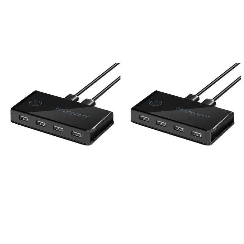 2PackX(USB KVM Switch USB Shared Switcher 2 in 4 Out for Laptop PC Keyboard Mouse Printer USB Switch Hub Adapter USB 2.0)
