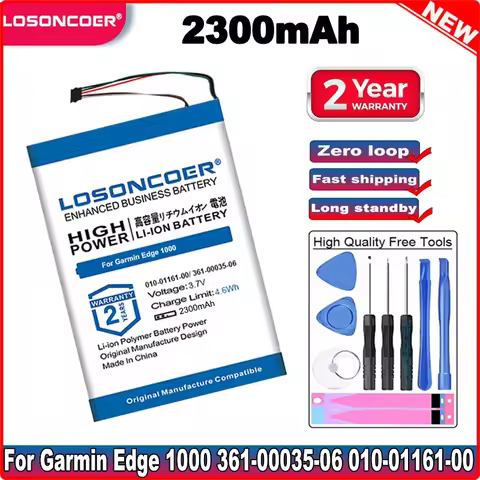 2300mAh 010-01161-00 Battery For Garmin Edge 1000 Edge EXPLORE 1000 Approach G8 GPS Navigator 361-00035-06 DI44EJ18B60HK