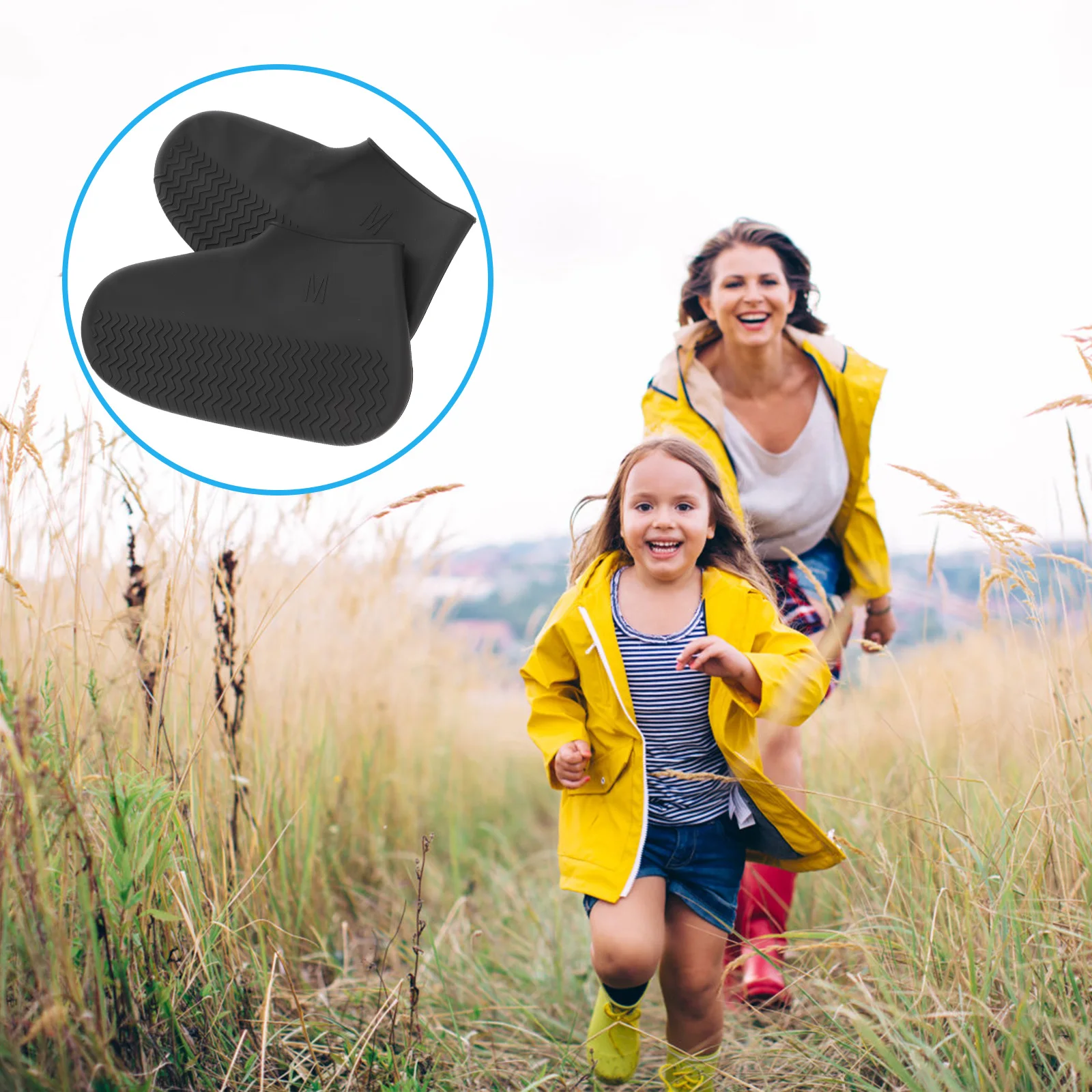 

1 Pair Waterproof Covers Silicone Shoe Protectors Mud Rain Snow Proof Anti-Slip Shoe Sleeves For Outdoor Travel Beach