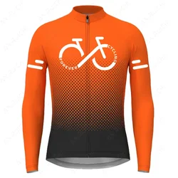 Gradient Color Series Cycling Jersey 2023 Summer Men's Long Sleeve Cycling Shirts MTB Bike Tops Quick-Dry Road Bicycle Clothing