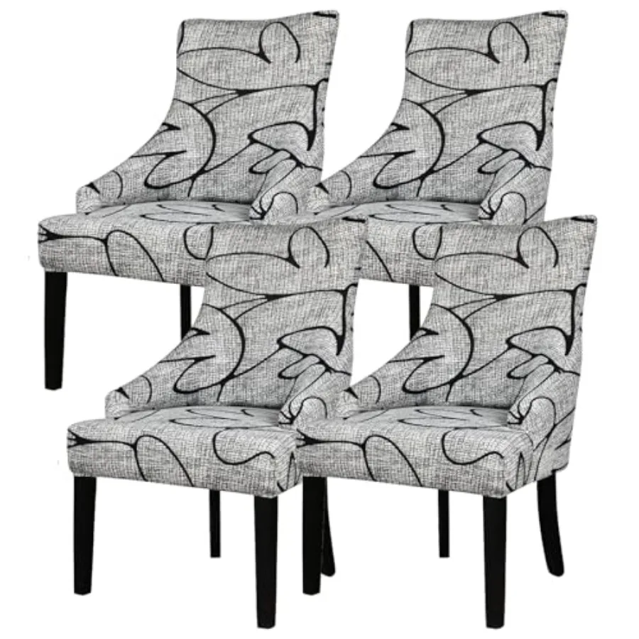 

Wingback Chair Slipcovers with Pattern Stretch Wing Chair Covers Reusable Arm Chair Protector Cover for Dining Room Banquet Hom