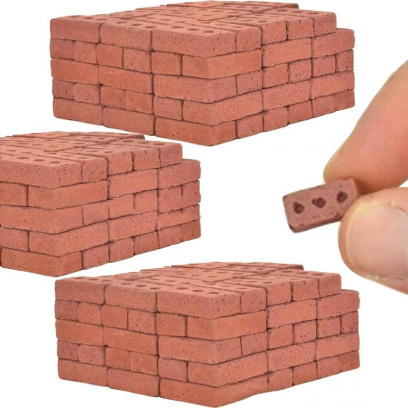 50pcs 1:16 Real Mini Bricks Model DIY Simulation Brick Jigsaw 3D Building Blocks Garden Building Kids Educational Puzzle Toys