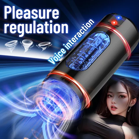 Men's Masturbator Pocket Pussy Automatic Male Masturbation Cup Intelligent Voice Penis Training Vibrator Sex Toy Joinjjtoy