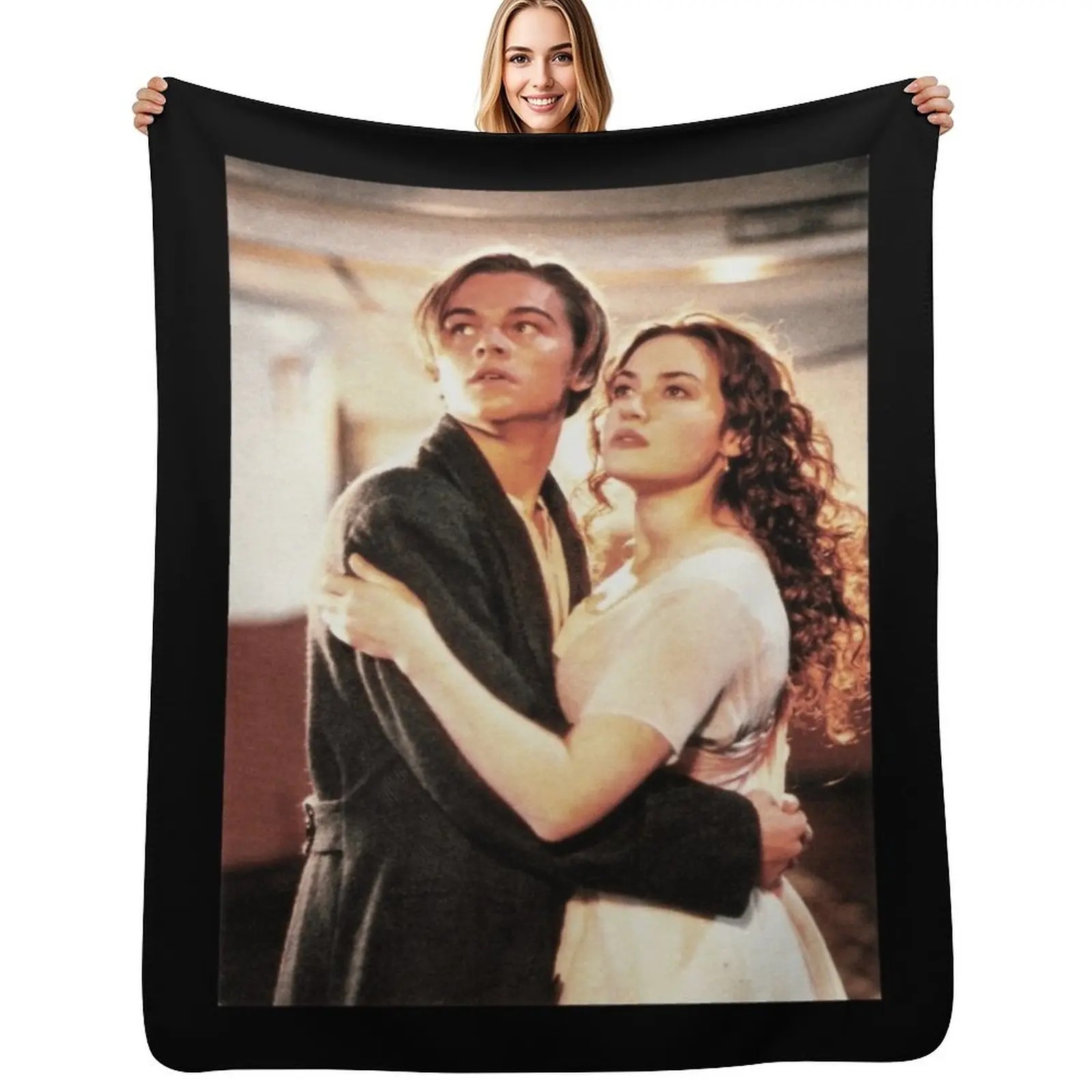 

Titanic Jack and Rose Poster Throw Blanket Luxurious Soft Fuzzy Blanket for Sofa Bed
