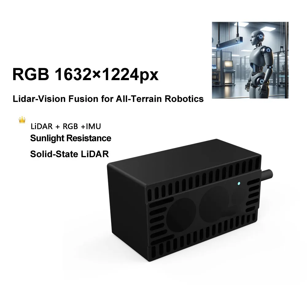 Lidar-Vision Fusion For All-Terrain Robotics 940 Nm 1632X1224 20fps Rolling Shutter Robotics 3D Vision 20 Fps DToF Perception