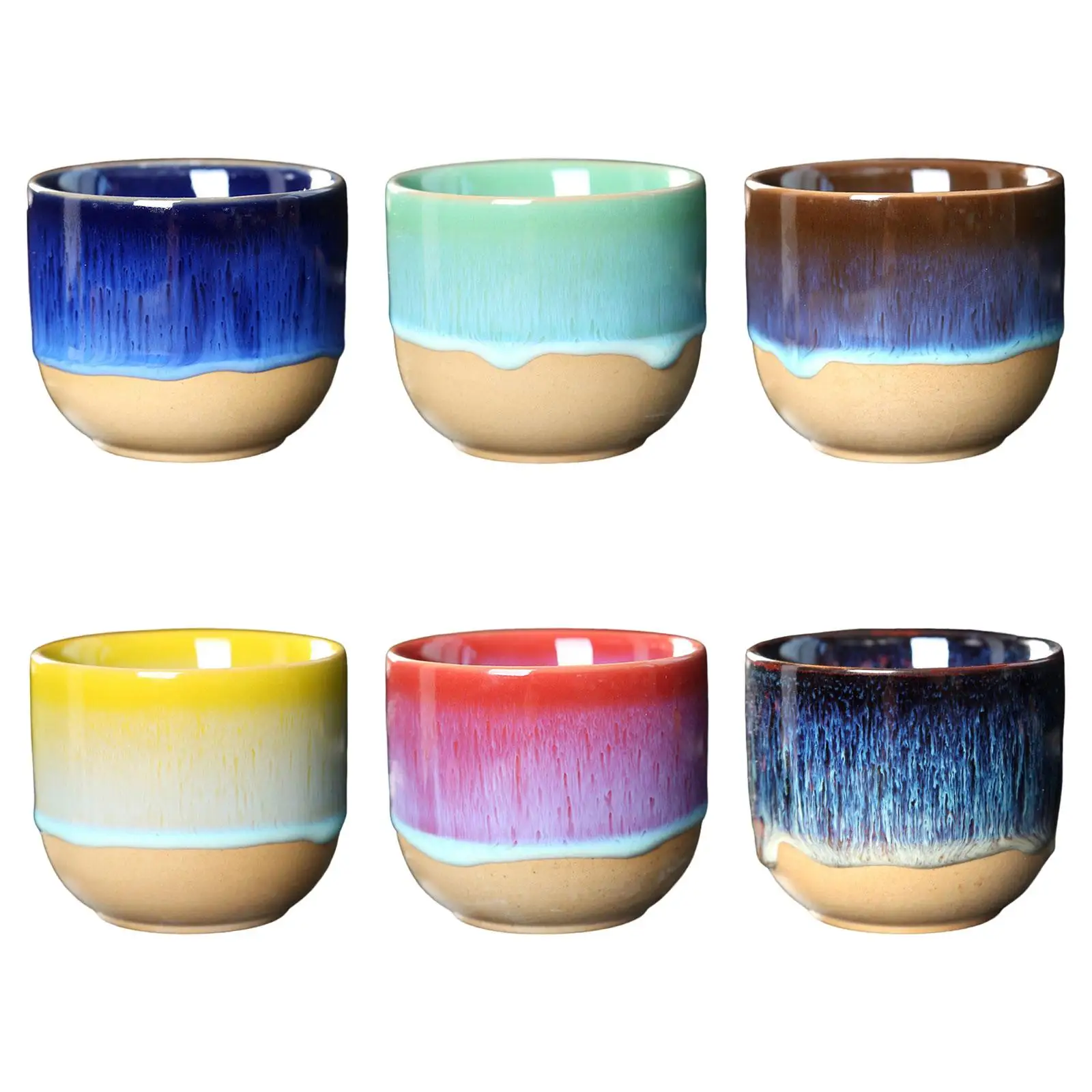 

Ceramic Cups 150ml Japanese Style Handcrafted Sake Cup Handless Kung Fu Tea Cup Coffee Cup for Tea Water Espresso Sake