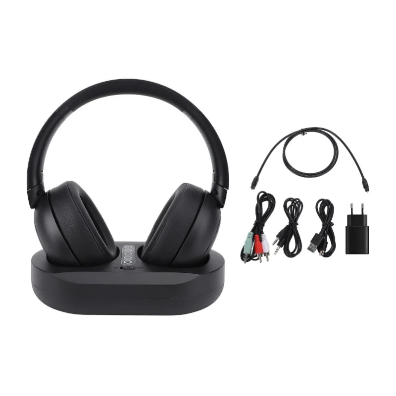 Wireless Headphone For TV Watching 2.4G Bluetooth 5.3 Wireless TV Headset With Charging Base For Seniors Elderly Parents EU Plug