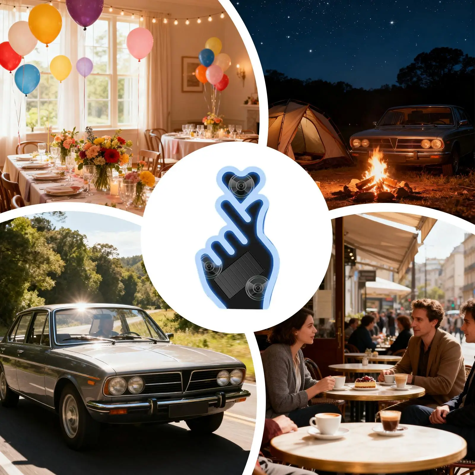 

Автомобильные светильники в форме сердца на солнечных батареях, декоративные светодиодные лампы для автомобиля с присоской, украшение для окна.