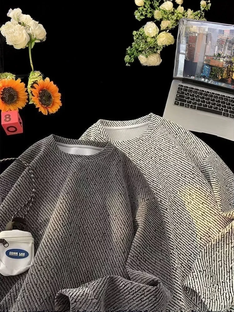 

Мужской свитшот Tianxing: повседневный, с круглым вырезом, длинным рукавом, для весны и осени, высококачественная спортивная одежда, дышащий, комфортный, свободный крой