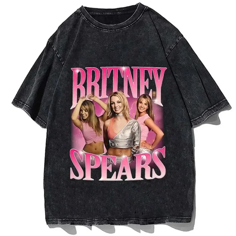 

90s Singer Britney Spears Beautiful Photo Graphic Print T-shirt Hip Hop Oversized Tshirt Summer Short Sleeve Harajuku T Shirts