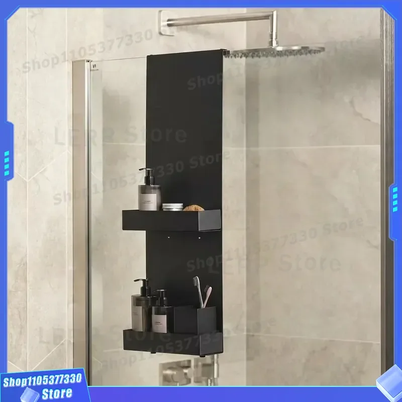 304 Stainless Steel 2 Tier Shower Caddy Brushed Matte Black White Wall Mounted Bathroom Storage Rack for Shampoo Soap
