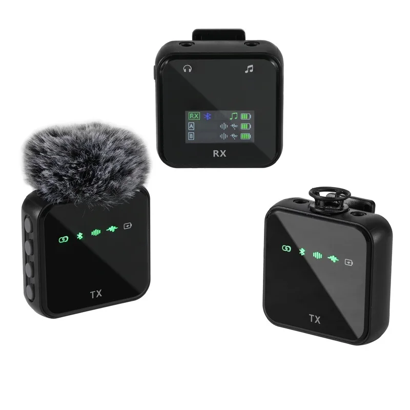 Portable Wireless Mini Lavalier Microphone Audio Video Voice Recording Bluetooth System Live Streaming for iPhone Type-c Laptop