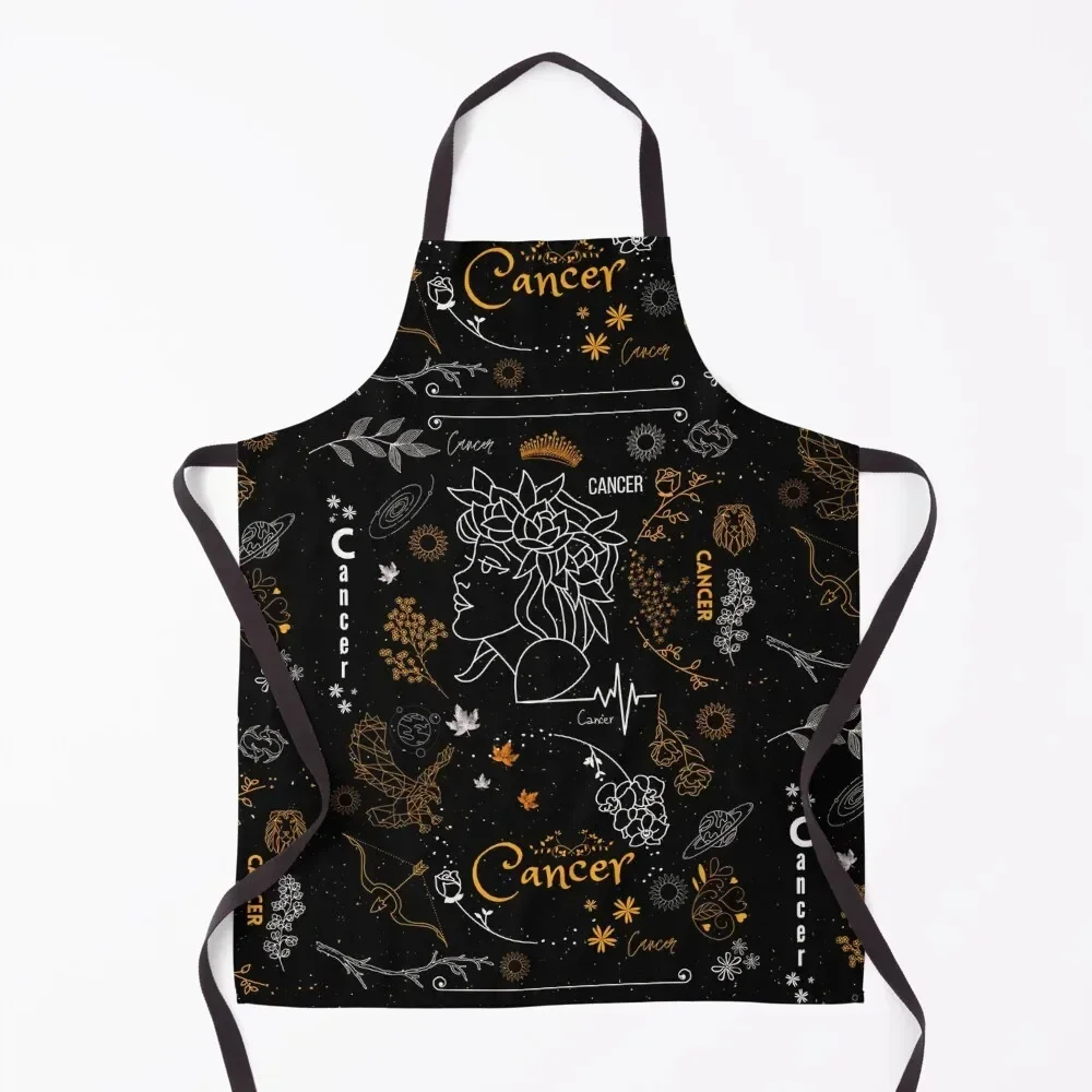 

Cancer Zodiac Horoscope Design Apron Kitchen men's barbecue cookings for women Korean Apron