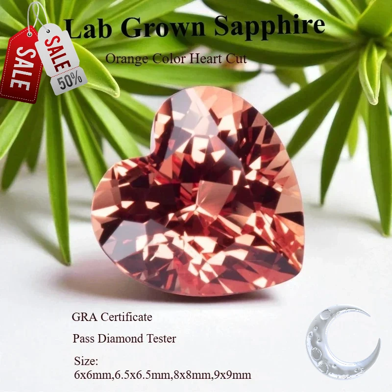 

L-лабораторный выращенный сапфир в форме сердца различных цветов и размеров DIY Производство ювелирных изделий Основные материалы на выбор Сертификат AGL