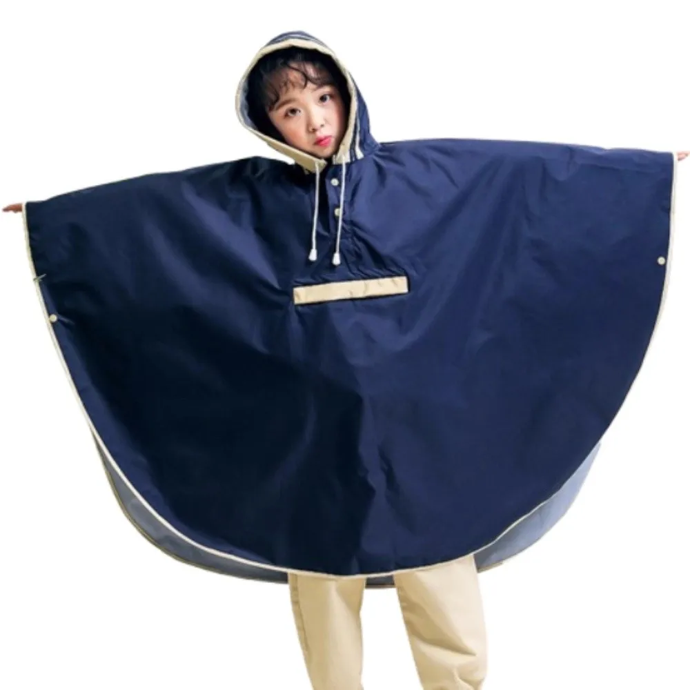 

Breathable Children's Poncho Raincoat Windproof Comfortable Students Rain Jacket with Hat Lightweight School Rain Gear
