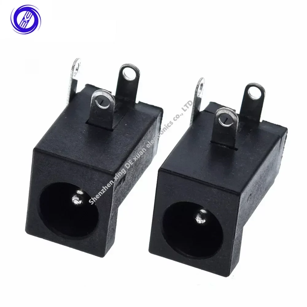 10Pcs DC-005 Black DC Power Jack Socket Connector DC005 5.5*2.1mm 2.1 socket Round the needle