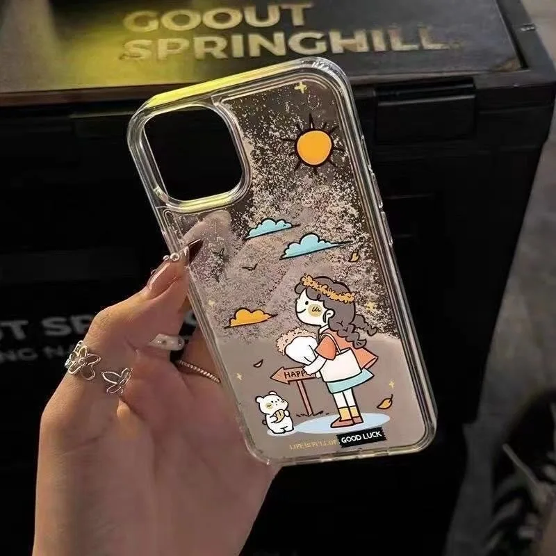 

Cute cartoon girl phone case for iphone 17 pro max 16 plus 15 14 13 11 silicone back cover for iphone 12 pro xr xs x 8 P 7 SE3