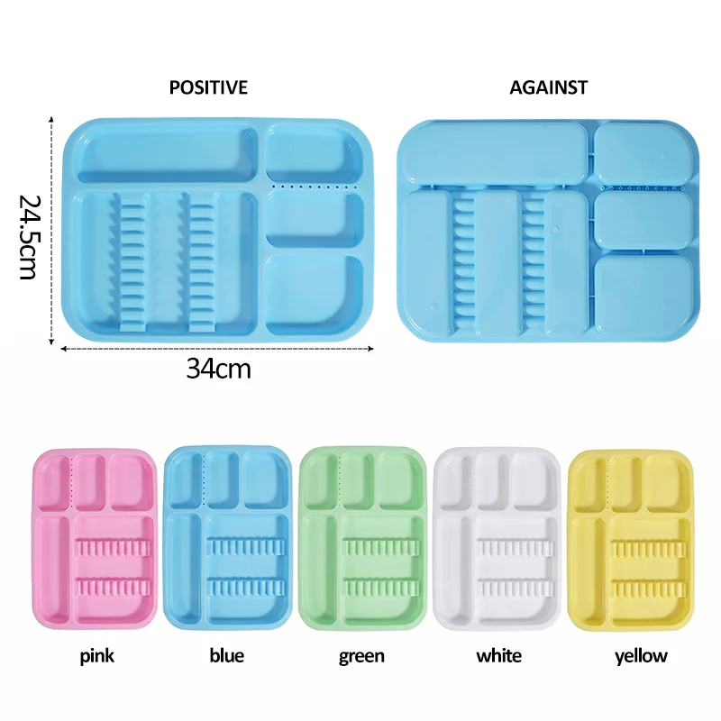 1pc Colorful Dental Instrument Tray Plastic Divided Split Trays Separate Tray for Dental Tools Management Dentistry Tools