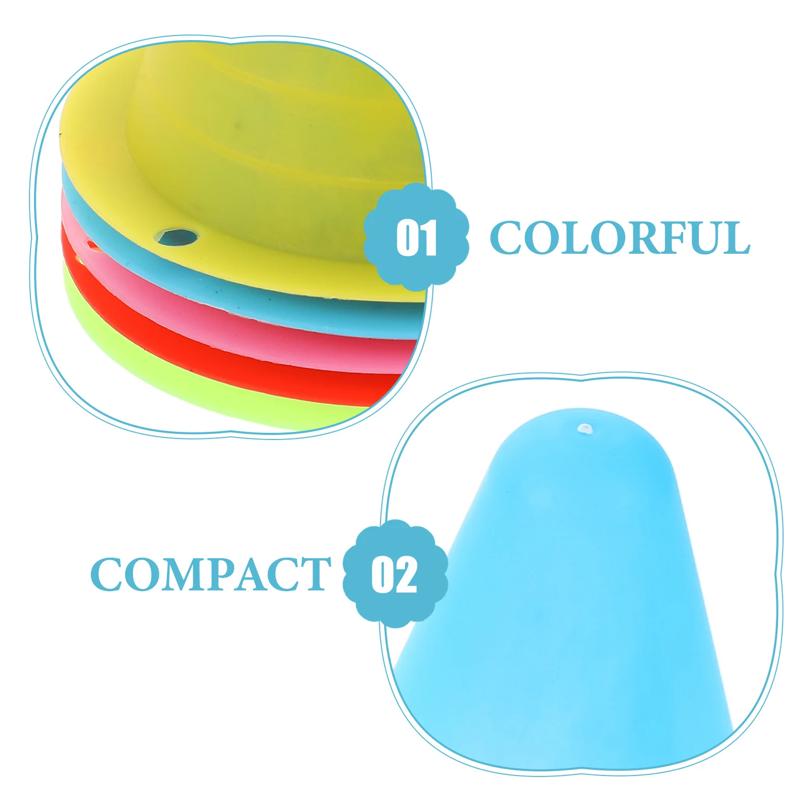 20 قطعة من مخاريط التدريب على التزلج من البلاستيك الناعم، مخاريط الطريق الصغيرة للتزلج على الجليد، نشاط تدريب كرة القدم