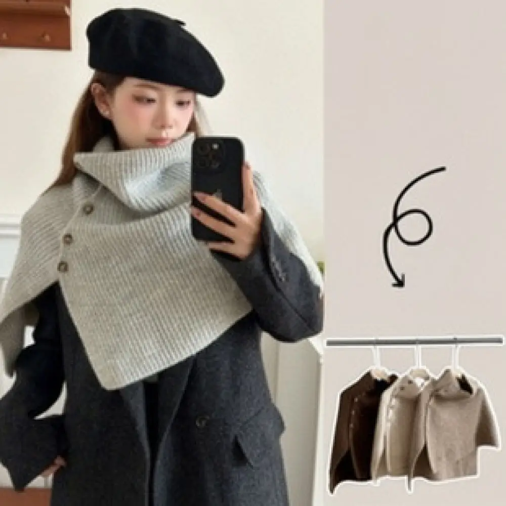 Knitted False Collar Neck Warmer Unisex Winter Thermal Scarf Comfortable Elastic Dickey For Daily Commute Versatile Styling