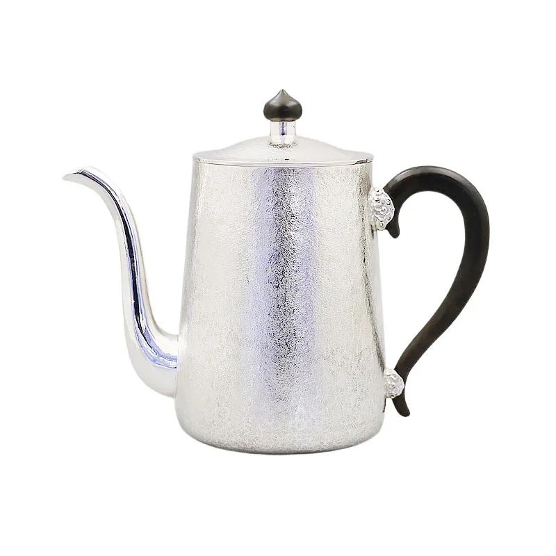 

Sterling silver coffee pot brewed simple matte surface wine pot kettle home high end silverware ornament