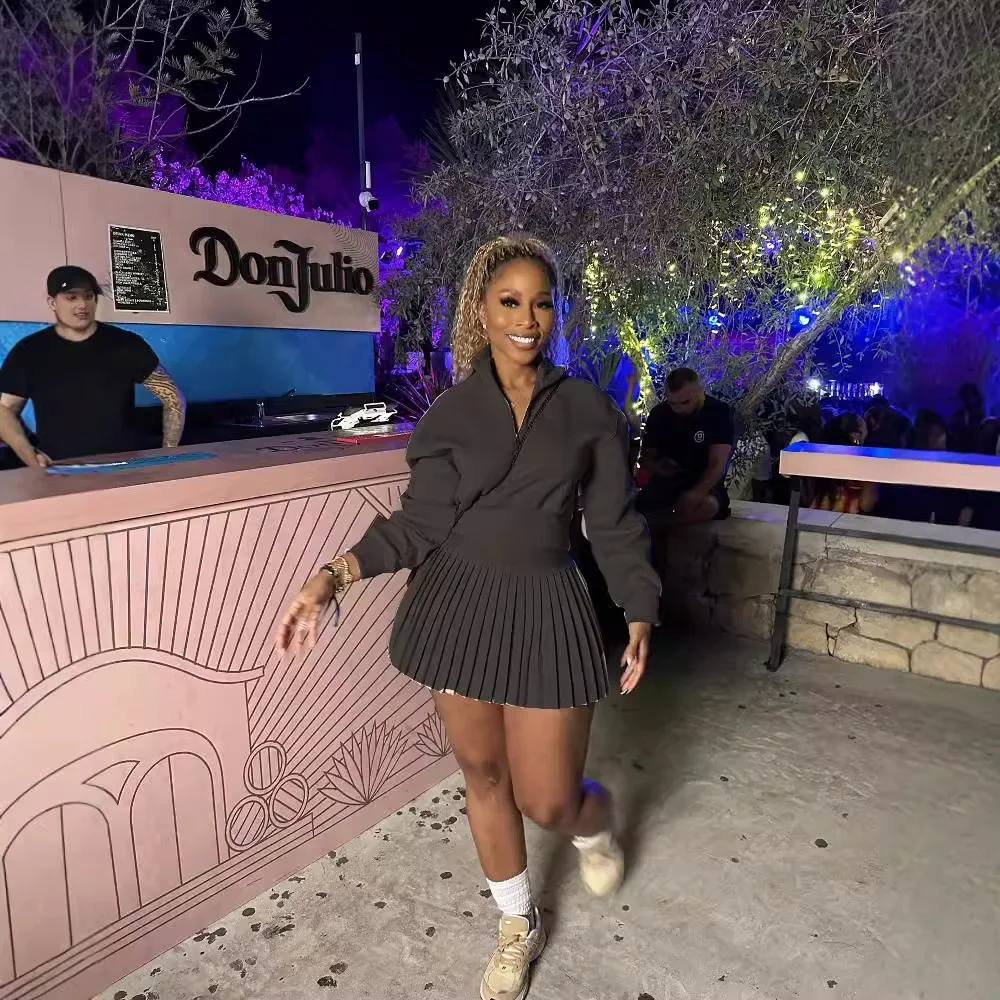 قطعتين مجموعات النساء تنورة دعوى Y2k سستة رفض طوق مطوي التنانير وتتسابق الخريف أطقم فساتين رياضية البلوز الحلو