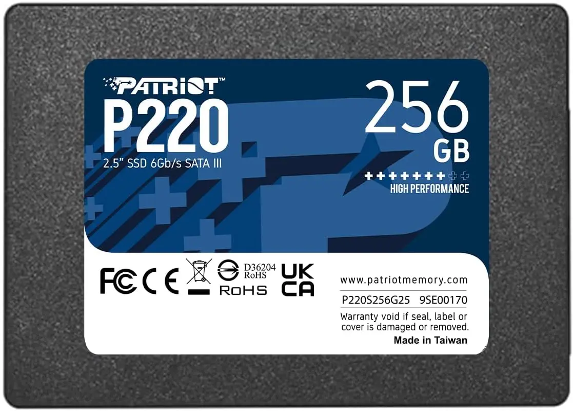 

256GB Internal SSD SATA III 2.5" - Up to 550MB/s Read