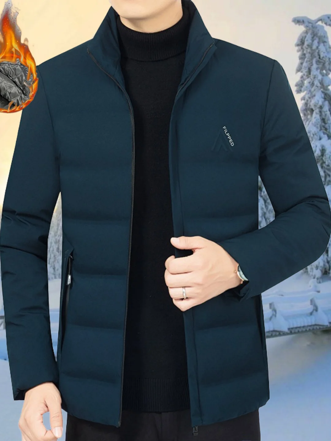

TUCANO Woodpecker Casual Stand Collar down Cotton Jacket Men's Outerwear Simple Versatile Autumn Winter Fashion City Style