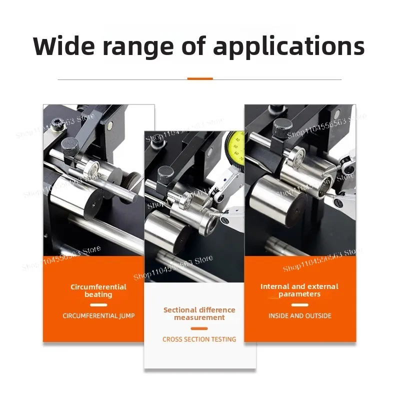 High-Precision Concentricity Tester, Coaxiality Gauge & Circular Runout Measuring Instrument with Single/Double Gauges