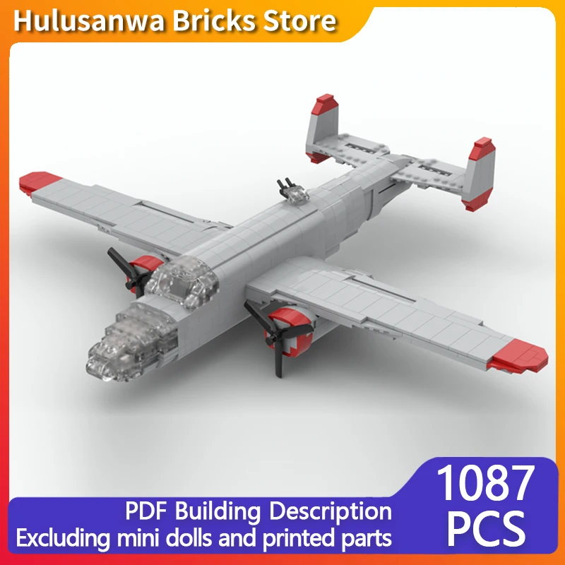 

B-25 Mitchell WW2 Military Fighter Jets Model MOC Building Bricks War Equipment Modular Gifts Holiday Assemble Children Toy Suit